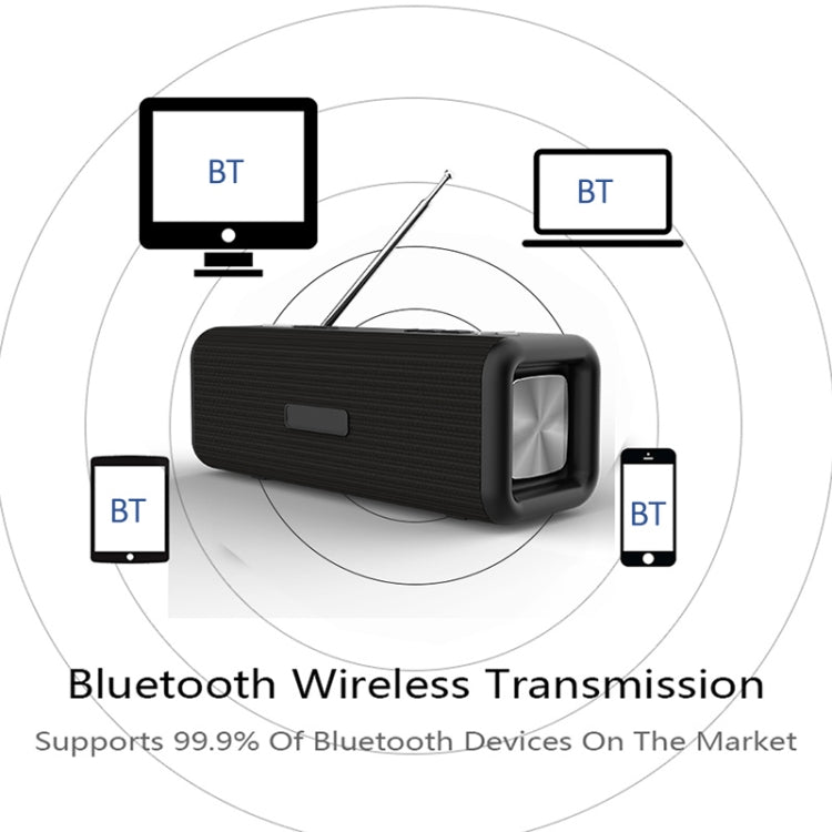 T9 Wireless Bluetooth 4.2 Speaker 10W Portable Sound Box FM Digital Radio 3D Surround Stereo, Support Handsfree & TF & AUX(Gray) - Desktop Speaker by PMC Jewellery | Online Shopping South Africa | PMC Jewellery