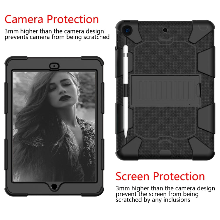For iPad 10.2 Shockproof Two-Color Silicone Protection Case with Holder & Pen Slot(Black) - free shipping - PMC TechLife - Order now!