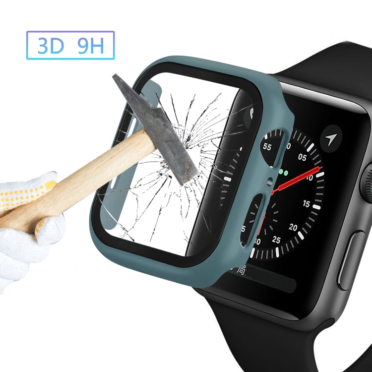 ENKAY Hat-prince Full Coverage PC Case + Tempered Glass Protector for Apple Watch Series 5 / 4 44mm(Green) - Watch Cases by ENKAY | Online Shopping South Africa | PMC TechLife | Buy Now Pay Later Mobicred