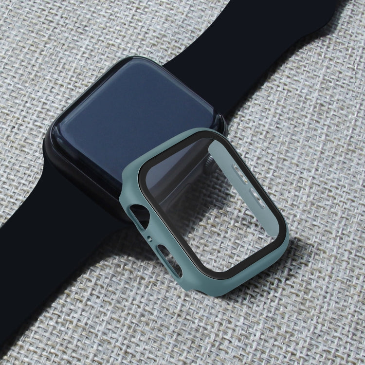 ENKAY Hat-prince Full Coverage PC Case + Tempered Glass Protector for Apple Watch Series 5 / 4 44mm(Green) - Watch Cases by ENKAY | Online Shopping South Africa | PMC TechLife | Buy Now Pay Later Mobicred