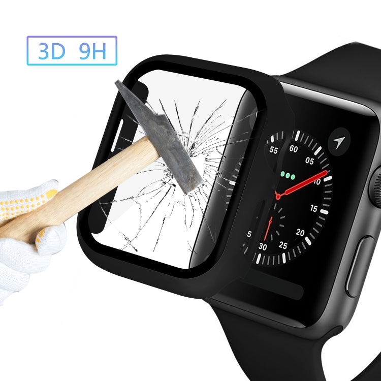 ENKAY Hat-prince Full Coverage PC Case + Tempered Glass Protector for Apple Watch Series 5 / 4 40mm(Black) - Watch Cases by ENKAY | Online Shopping South Africa | PMC TechLife | Buy Now Pay Later Mobicred