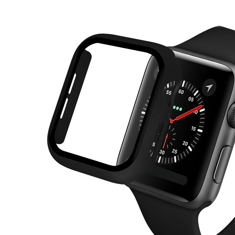 ENKAY Hat-prince Full Coverage PC Case + Tempered Glass Protector for Apple Watch Series 5 / 4 40mm(Black) - Watch Cases by ENKAY | Online Shopping South Africa | PMC TechLife | Buy Now Pay Later Mobicred
