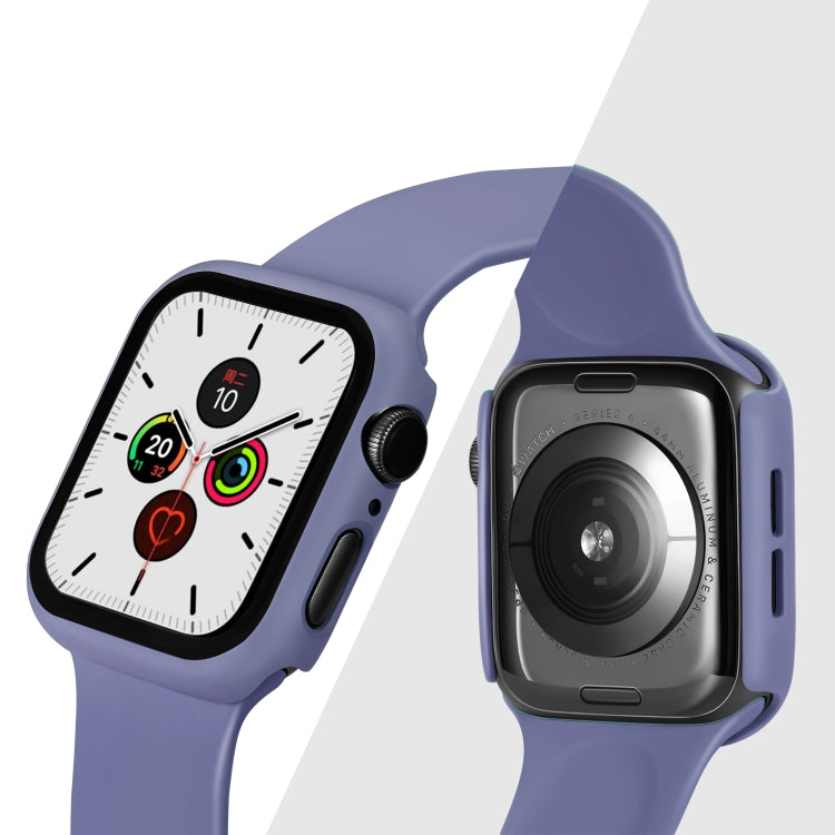 ENKAY Hat-prince Full Coverage PC Case + Tempered Glass Protector for Apple Watch Series 5 / 4 40mm(Blue) - Watch Cases by ENKAY | Online Shopping South Africa | PMC TechLife | Buy Now Pay Later Mobicred