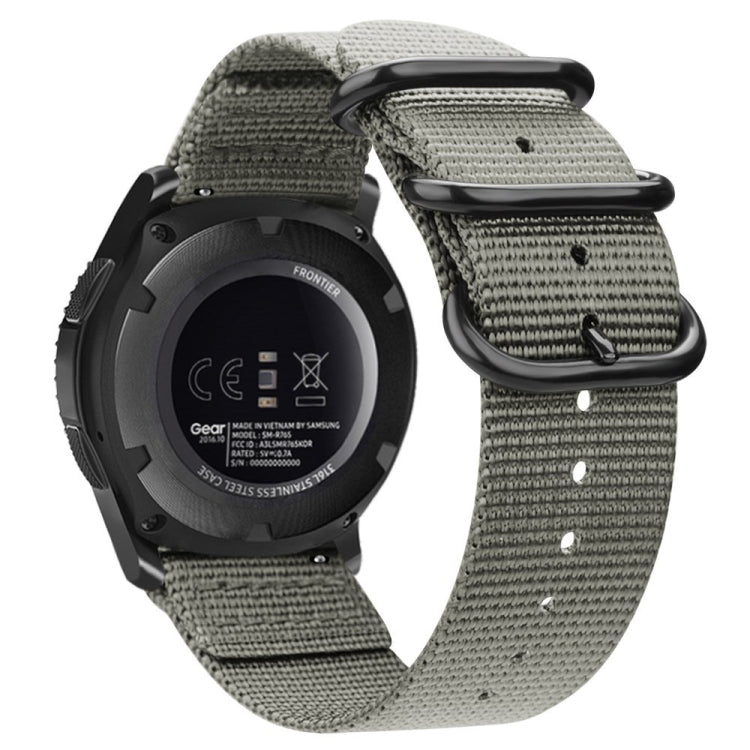 For Samsung Galaxy Watch Active 2 18mm / Gear S3 Nylon Three-ring Watch Band(Gray) - Watch Bands by PMC TechLife | Online Shopping South Africa | PMC TechLife | Buy Now Pay Later Mobicred
