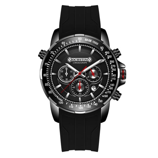 OCHSTIN 6125A Multi Function Chronograph Men  Sports Silicone Quartz Waterproof Men  Watch(Black) - Sport Watches by OCHSTIN | Online Shopping South Africa | PMC Jewellery | Buy Now Pay Later Mobicred