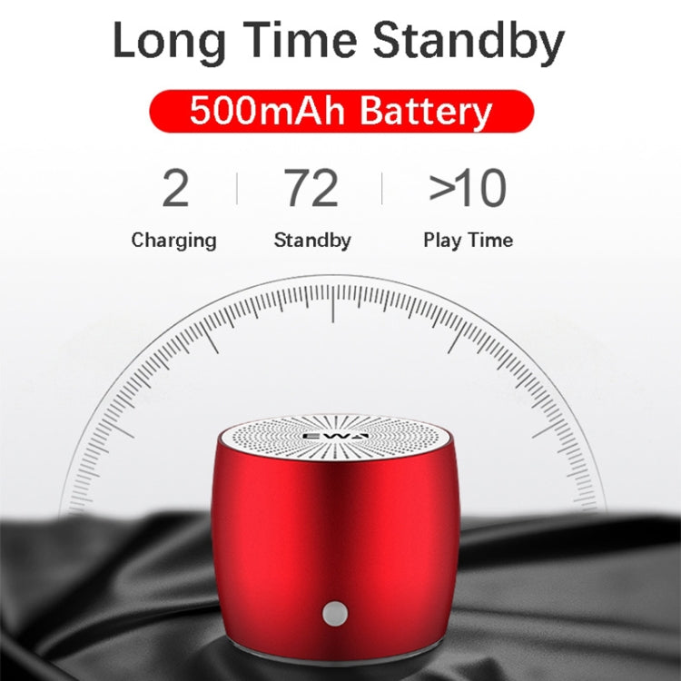 EWA A103 Portable Bluetooth Speaker Wireless Heavy Bass Bomm Box Subwoofer Phone Call Surround Sound Bluetooth Shower Speaker(Red) - Mini Speaker by EWA | Online Shopping South Africa | PMC Jewellery