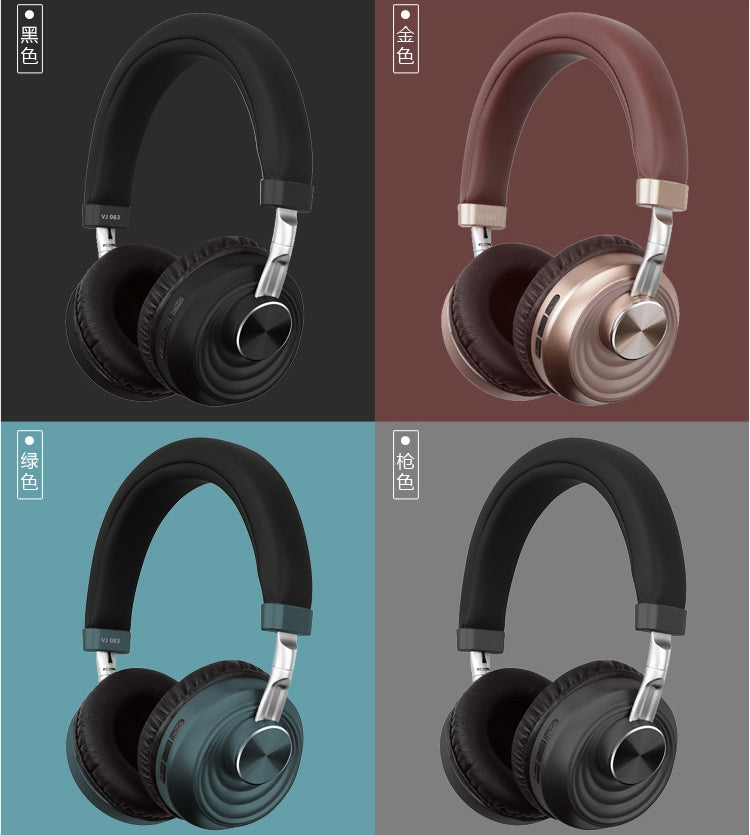 VJ083 Folding Wireless Headset Bluetooth Competitive Game Music Sports Plug Cartoon Wireless Headset(Black) - Headset & Headphone by PMC TechLife | Online Shopping South Africa | PMC TechLife
