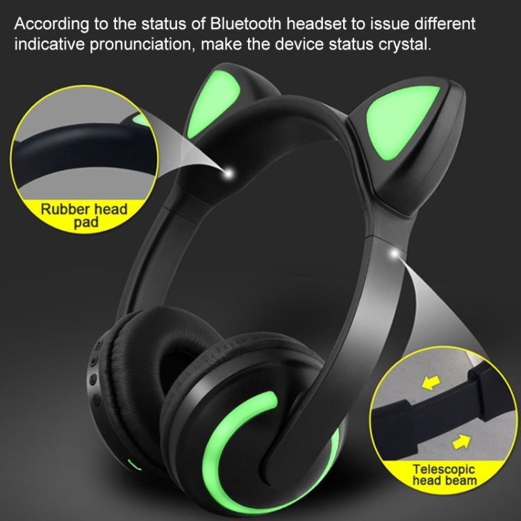 ZW19 LED 7 Colors light Bluetooth Stereo Wireless Headphones Cat Ear Flashing Glowing  Gaming Headset Earphone(Deer Fairy) - Headset & Headphone by PMC Jewellery | Online Shopping South Africa | PMC Jewellery