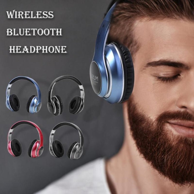 VJ033 Multi-function Upgrade Bluetooth 5.0 Headset Stereo Wireless LED Microphone FM Radio Headset(Red) - Headset & Headphone by PMC TechLife | Online Shopping South Africa | PMC TechLife