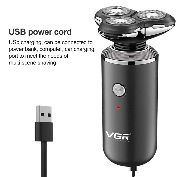 VGR V-317 5W USB Omnidirectional Three-dimensional Floating Three-network Electric Shaver - free shipping - PMC TechLife - Order now!