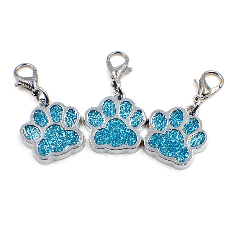 10 PCS Enamel Cat Dog  Bear Paw Prints Key Chain Jewelry Making(Light Blue) - Pendants by PMC TechLife | Online Shopping South Africa | PMC TechLife | Buy Now Pay Later Mobicred