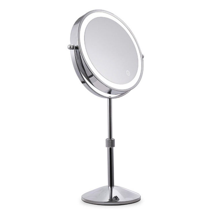 Desktop Double-SidedRound LED Luminous Makeup Mirror Liftable Magnifying Mirror, Specification:Plane + 7 Times Magnification(7-inch Battery Model) - Mirror by PMC Jewellery | Online Shopping South Africa | PMC Jewellery