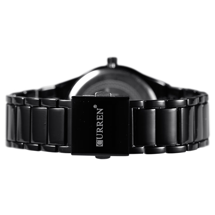 CURREN 8106 Fashion Business Calendar Waterproof Full Steel Quartz Watch(black case black face) - Metal Strap Watches by CURREN | Online Shopping South Africa | PMC Jewellery | Buy Now Pay Later Mobicred