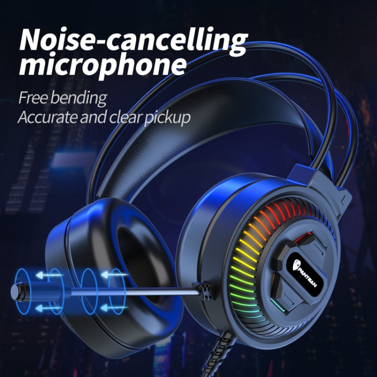 PANTSAN PSH-400 USB Computer Head-Mounted Luminous RGB Wired Headset, Specification:3.5mm Single Plug - Multimedia Headset by PANTSAN | Online Shopping South Africa | PMC TechLife