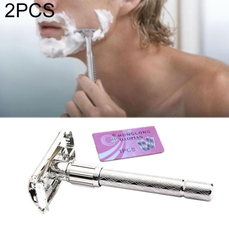 2 PCS Adjustable Safety Classic Stainless Steel Razor Men Safety Double Edge Blade Shaving - free shipping - PMC TechLife - Order now!