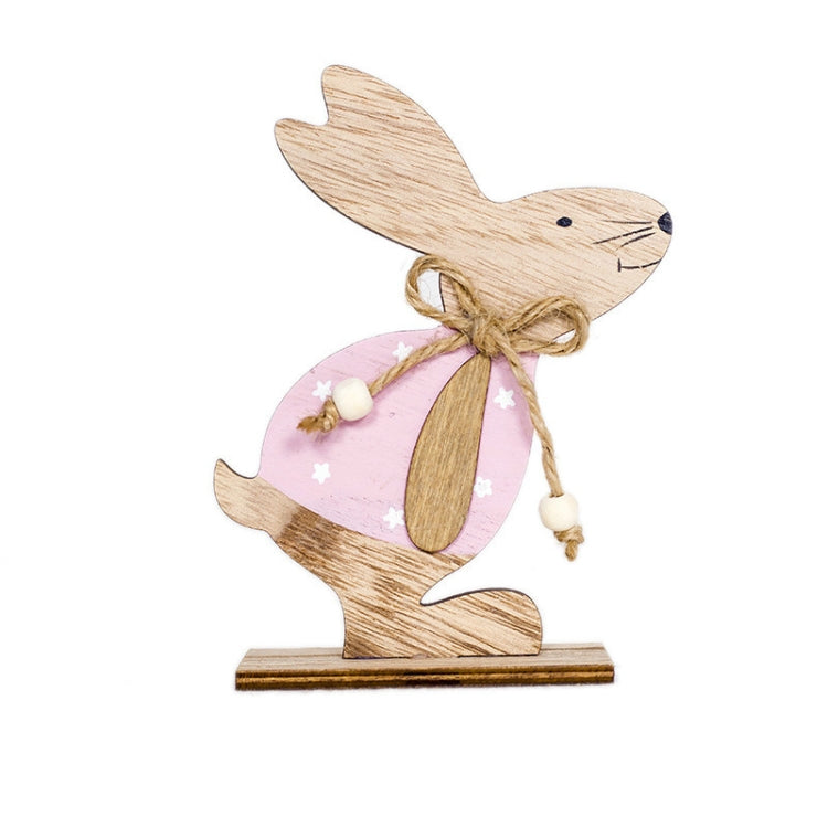 2 PCS Creative Easter Home Wooden Rabbit Decorative Ornaments(Powdered Flower ) - free shipping - PMC TechLife - Order now!