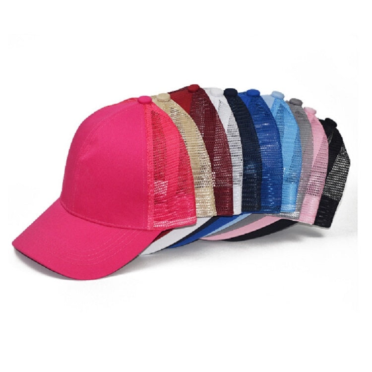 Summer Cotton Mesh Opening Ponytail Hat Sunscreen Baseball Cap, Specification:No Mark(Pink) - Peaked Cap by PMC Jewellery | Online Shopping South Africa | PMC Jewellery