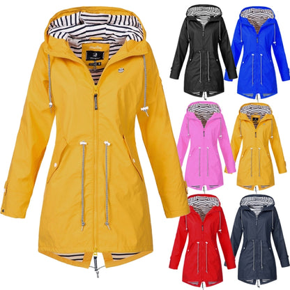 Women Waterproof Rain Jacket Hooded Raincoat, Size:S(Red) - Hoodie by PMC Jewellery | Online Shopping South Africa | PMC Jewellery