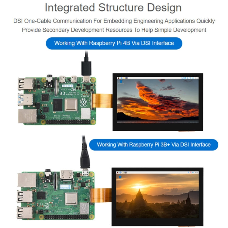 Waveshare 4.3 Inch DSI Display 800��480 Pixel IPS Display Panel, Style:No Touch - free shipping - PMC TechLife - Order now!