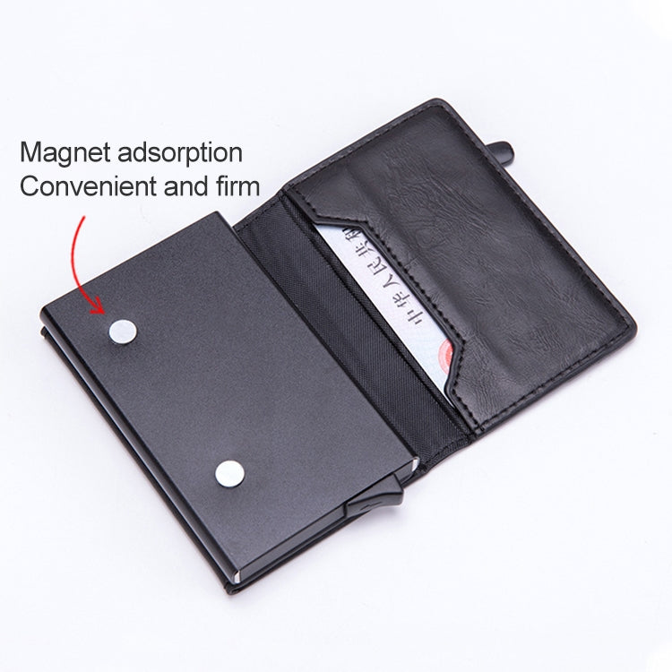 Magnetic RFID Bag Multifunctional Aluminum Automatic Pop-up Credit Card Package(Coffee) - free shipping - PMC TechLife - Order now!