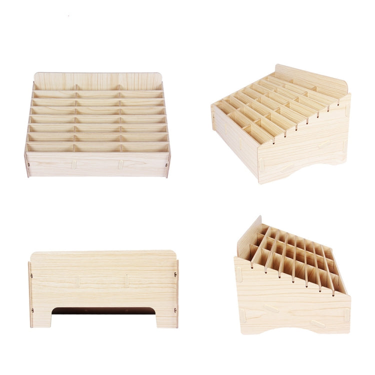 White Oak 24 Grid  Wooden Conference Classroom Mobile Phone Organizer Desktop Storage Box - free shipping - PMC TechLife - Order now!