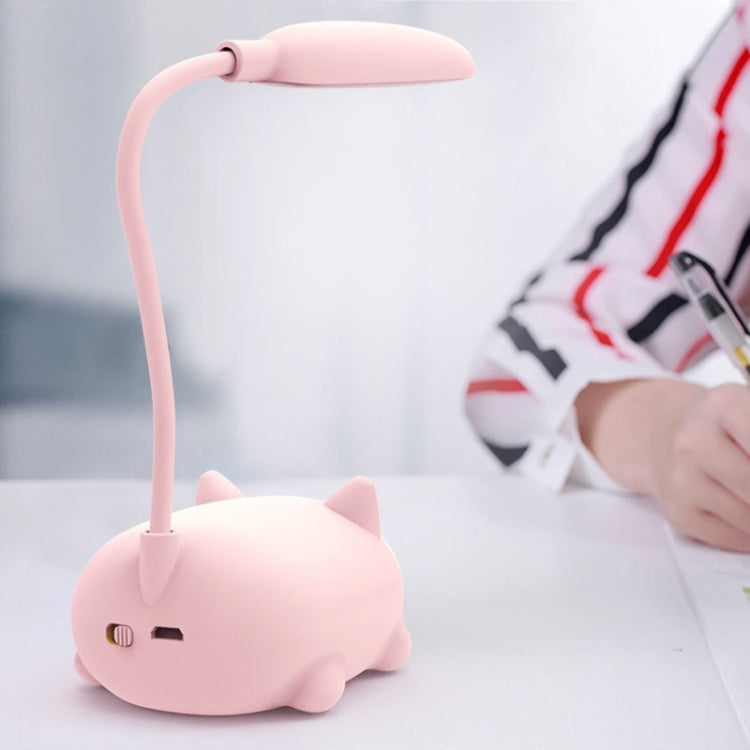 Cartoon Cat Design LED Eye Protection Reading Lamp USB Rechargeable Desk Lamp(Blue) -  by PMC TechLife | Online Shopping South Africa | PMC TechLife