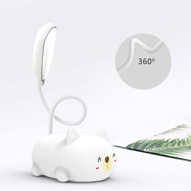 Cartoon Cat Design LED Eye Protection Reading Lamp USB Rechargeable Desk Lamp(White) -  by PMC TechLife | Online Shopping South Africa | PMC TechLife