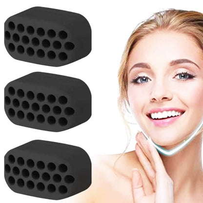 3PCS 4th Generation Masseter Ball Mandibular Trainer Facial Muscle Trainer Silicone Face-Lifting Device(Black) - Corrector by PMC Jewellery | Online Shopping South Africa | PMC Jewellery