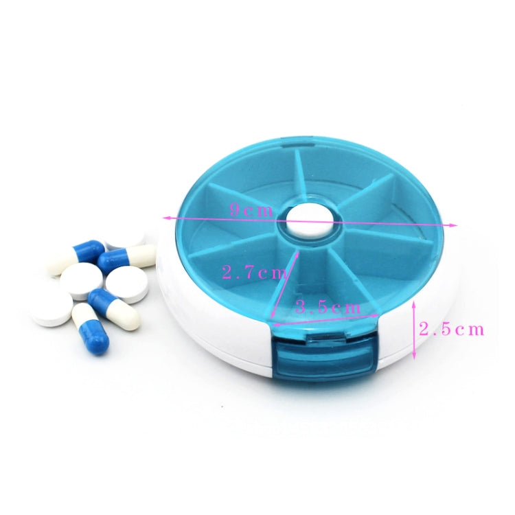 2 PCS Creative Multifunctional Round Portable Seven-grid Rotating Plastic Pill Box(Purple) - free shipping - PMC TechLife - Order now!