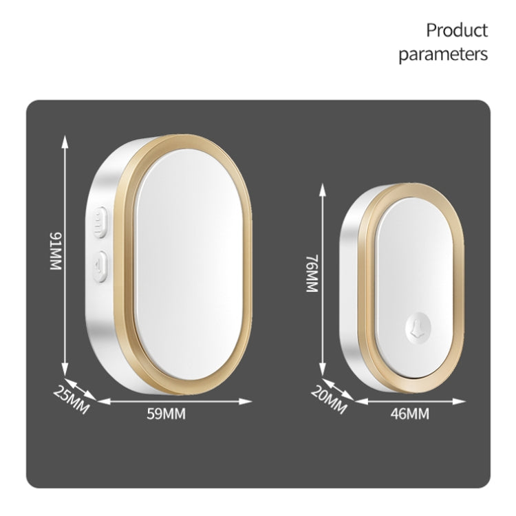 CACAZI A99 Home Smart Remote Control Doorbell Elderly Pager, Style:EU Plug(Golden) - Wireless Doorbell by CACAZI | Online Shopping South Africa | PMC TechLife | Buy Now Pay Later Mobicred