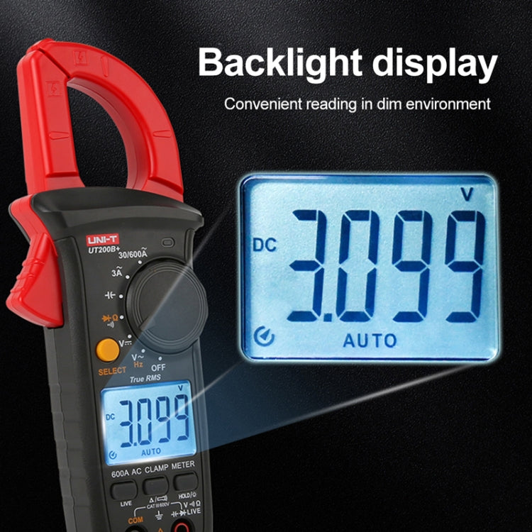 UNI-T  UT200B+ 600A  Digital Clamp Multimeter AC/DC Voltage Detector Frequency Resistance Tester - Digital Multimeter by UNI-T | Online Shopping South Africa | PMC Jewellery | Buy Now Pay Later Mobicred