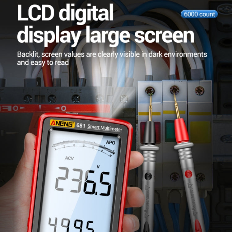 ANENG 681 LCD Digital Display Screen Smart Automatic Range Rechargeable Multimeter(Black) - free shipping - PMC TechLife - Order now!