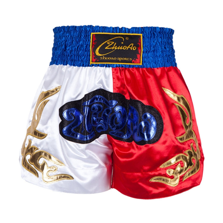 ZhuoAo Muay Thai/Boxing/Sanshou/Fighting Shorts for Men and Women, Size:XS(Blue Waist Stitching) - Sportswear by ZhuoAo | Online Shopping South Africa | PMC Jewellery