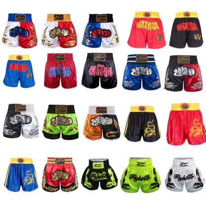 ZhuoAo Muay Thai/Boxing/Sanshou/Fighting Shorts for Men and Women, Size:XXL(Yellow Waist Stitching) - Sportswear by ZhuoAo | Online Shopping South Africa | PMC Jewellery | Buy Now Pay Later Mobicred