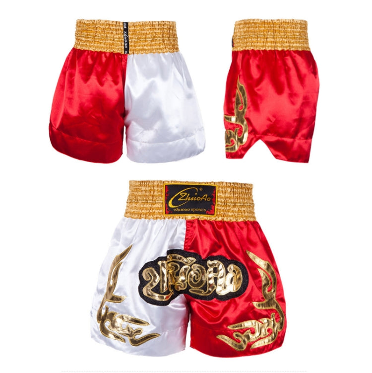 ZhuoAo Muay Thai/Boxing/Sanshou/Fighting Shorts for Men and Women, Size:XXXL(Alphabet Red) - Sportswear by ZhuoAo | Online Shopping South Africa | PMC Jewellery