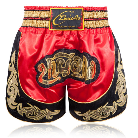 ZhuoAo Muay Thai/Boxing/Sanshou/Fighting Shorts for Men and Women, Size:L(Red Black Stitching) - Sportswear by ZhuoAo | Online Shopping South Africa | PMC Jewellery