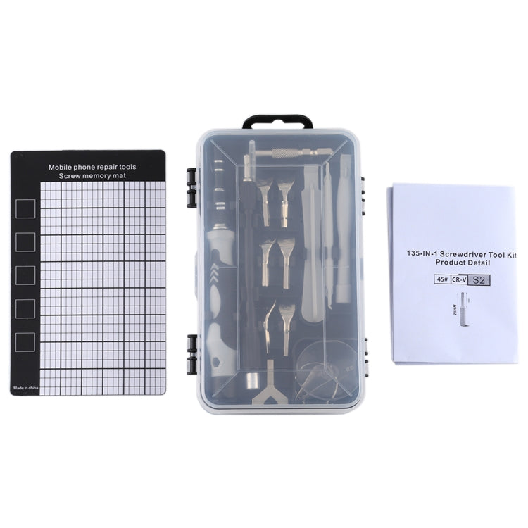 135 in 1 DIY Mobile Phone Disassembly Tool Clock Repair Multi-function Tool Screwdriver Set(Black Gray) - Screwdriver Set by PMC Jewellery | Online Shopping South Africa | PMC Jewellery