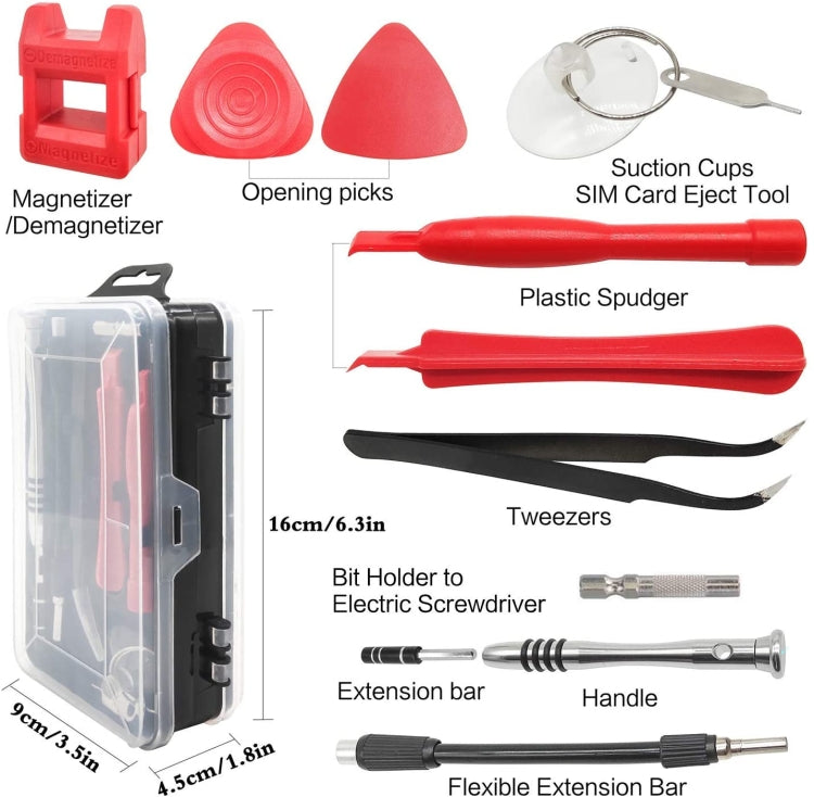 110 in 1 Watch Mobile Phone Disassembly Maintenance Tool Multi-function Chrome Vanadium Steel Screwdriver Set(Black Red) - Screwdriver Set by PMC TechLife | Online Shopping South Africa | PMC TechLife | Buy Now Pay Later Mobicred