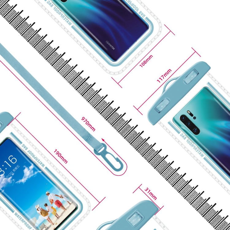 2 PCS Transparent Waterproof Cell Phone Case Swimming Cell Phone Bag Macaron Blue - Waterproof Bag by PMC TechLife | Online Shopping South Africa | PMC TechLife