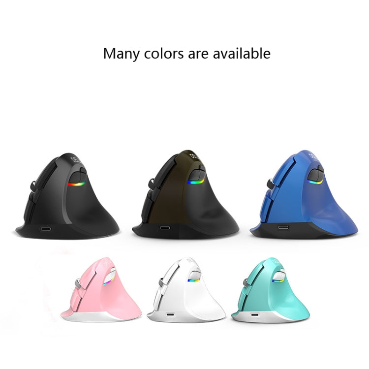 DELUX M618Mini Colorful Wireless Luminous Vertical Mouse Bluetooth Rechargeable Vertical Mouse(Classic black) - Wireless Mice by DELUX | Online Shopping South Africa | PMC Jewellery