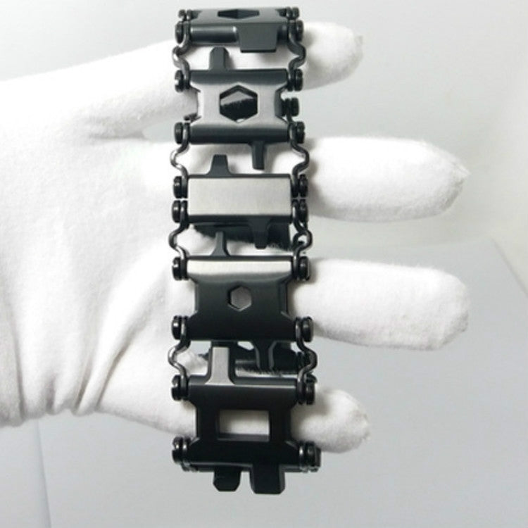 Multifunctional Stainless Steel Outdoor Survive Tool Bracelet for Men(Wide Black) - Emergency Tools by PMC TechLife | Online Shopping South Africa | PMC TechLife | Buy Now Pay Later Mobicred