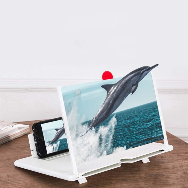 Pull-out Mobile Phone Screen Magnifier 3D Video Desktop Mobile Phone Holder, Size:10 inch(White) - Screen Magnifier by PMC TechLife | Online Shopping South Africa | PMC TechLife