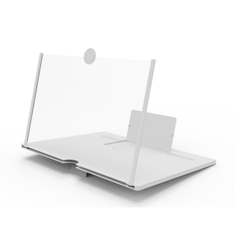 Pull-out Mobile Phone Screen Magnifier 3D Video Desktop Mobile Phone Holder, Size:12 inch(White) - free shipping - PMC TechLife - Order now!