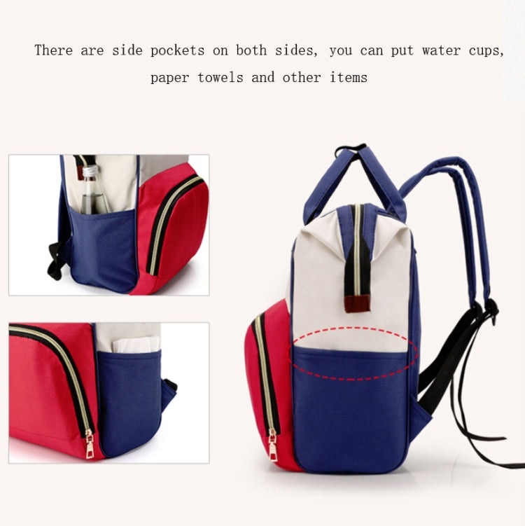Mummy Bag Large Capacity Multifunctional Backpack Waterproof Baby Bottle Diaper Bag(Red Beige Blue) - Double-shoulder Bags by PMC TechLife | Online Shopping South Africa | PMC TechLife | Buy Now Pay Later Mobicred