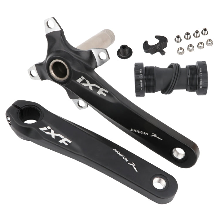 JIANKUN IXF Mountain Bike Hollow Crank Modified, Style:Left and Right Crank+Bottom Bracket(Black) - Bottom Brackets by PMC TechLife | Online Shopping South Africa | PMC TechLife