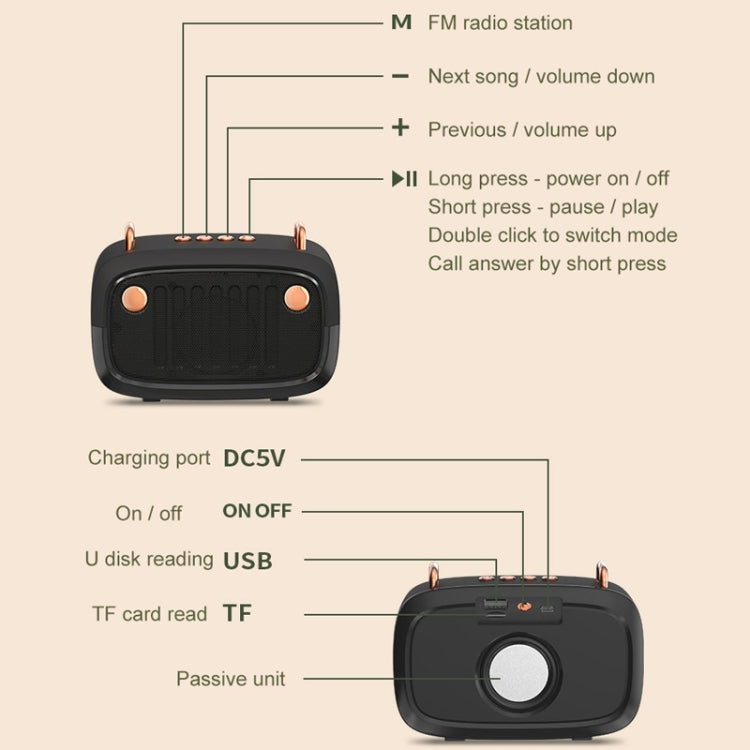 BS32D Wireless Bluetooth Speaker Cartoon Subwoofer Outdoor Card Portable Mini Speaker(Orange) - Mini Speaker by PMC TechLife | Online Shopping South Africa | PMC TechLife