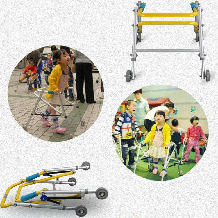 Directional Four-wheel Walker With Cerebral Palsy Children Rehabilitation Training Equipment Walker Standing Frame, Specification: 4071 Small(Foggy Silver) - Mobility Aids by PMC Jewellery | Online Shopping South Africa | PMC Jewellery