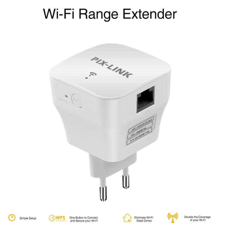 PIXLINK WR12 300Mbps WIFI Signal Amplification Enhanced Repeater, Plug Type:EU Plug - free shipping - PMC TechLife - Order now!