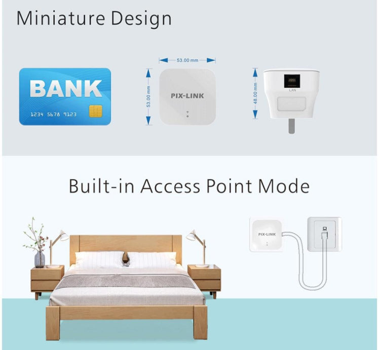 PIXLINK WR12 300Mbps WIFI Signal Amplification Enhanced Repeater, Plug Type:AU Plug - free shipping - PMC TechLife - Order now!