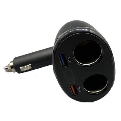 Cigarette Lighter Car Charger Dual USB QC 3.0 Dual Fast Charging 6A Car Charger(Classic Black) - Car Charger by PMC Jewellery | Online Shopping South Africa | PMC Jewellery